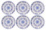 Hermia Blue Serv Flover Juego de Platos de Servicio (6 Piezas) Azul y Blanco